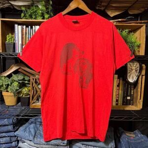 Vintage 90s Single Stitch Wiener Dog Tee Shirt Red Black Mens Large
